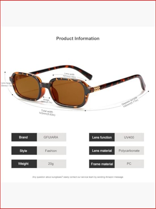 Retro Rectangle Sunglasses UV400 Protection Small Square Frame Y2K Style